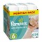 Pampers Monthly Pack Active Baby Dry No.6 (15+ Kg) 124Τμχ
