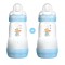 Mam Set Easy Start Biberon in plastica anticoliche con tettarella in silicone per 2+ mesi Blu 2X260ml