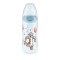 Nuk First Choice Plus Пластмасова бебешка бутилка за контрол на температурата, силиконова биберонка M за 0-6 месеца Blue Winnie The Poof 300 ml