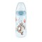 Nuk First Choice Plus Biberon in plastica con controllo della temperatura, tettarella in silicone M per 0-6 mesi Blu Winnie The Poof 300ml