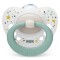 Nuk Signature Silicone Blanc avec Vert 0-6m avec Étui 1pc