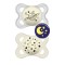 Mam Silicone Pacifiers Original Night for 2-6 months Transparent 2 pieces