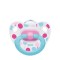 Nuk Happy Days Πιπίλα με Θηλή Σιλικόνης 6-18m Ροζ - Γαλάζιο (10.543...
