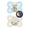Mam Silicone Pacifiers Original Night for 2-6 months Blue/Transparent 2 pieces