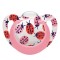 Nuk Genius Color Πιπίλα Σιλικόνης 0-6m Ροζ Πασχαλίτσα 1τμχ