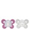 Chicco Πιπιλα Σιλικονης Lumi 16-36Μ (2Τμχ) Με Θηκη, Ροζ-Γκρι Ζωάκια