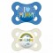Mam Silicone Pacifiers I Love Daddy for 2-6 months 2 pieces Blue/White