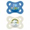 Mam Ciucci in silicone I Love Daddy per 2-6 mesi 2 pezzi Blu/Bianco