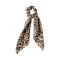 Dalee Hair Scrunchie with Leopard Ribbon Beige-Black