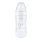 Nuk First Choice Plus Пластмасова бебешка бутилка за контрол на температурата, силиконов биберон 6-18 м бял със сърца 300 мл