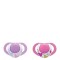 Chicco Πιπίλα Physio Compact, Σιλικόνη με Κρίκο, Ροζ/Μωβ 12m+ 2τμχ
