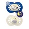 Mam Silicone Pacifiers Original Night for 6-16 months Blue/Beige 2 pieces