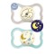 Mam Air Night Orthodontic Silicone Pacifiers 6-16 months Grey/Veraman 2 pcs