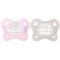 Chicco Πιπίλες Physio Forma Dual Soft 2-6m Γκρι/Ροζ, 2 τεμάχια
