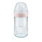 Nuk Nature Sense Γυάλινο Μπιμπερό Θηλή Σιλικόνης Medium 0-6m Ροζ 240ml