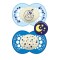 Ciucci in silicone Mam Original Night per 16+ mesi Blu 2 pezzi