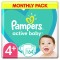 Pampers Active Baby No4+ (10-15kg) Monthly 164τμχ