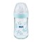 Nuk Nature Sense Biberon en verre avec contrôle de la température Tétine en silicone M 0+ mois Blue Fox 240 ml