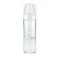زجاجة رضاعة زجاجية كلاسيكية جديدة من نوك لعمر 0-6 أشهر مع حلمة سيليكون مقاس M أبيض ، 240 مل