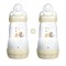 Mam Set Easy Start Biberon in plastica anticoliche con tettarella in silicone per 2+ mesi Beige 2X260ml