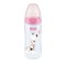 Nuk Biberon en plastique First Choice Plus Tétine en silicone à contrôle de température 6-18 mois Rose avec girafe 300 ml