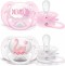 Philips Avent Ultra Soft Orthodontic Silicone Sucettes pour 0-6 mois Nuages/Cygne Rose/Blanc 2pcs