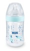 Nuk Nature Sense Biberon in plastica con controllo della temperatura con tettarella in silicone M 6-18 mesi Blue Raccoon 260ml