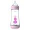 Chicco Пластмасова бебешка бутилка Perfect 5 Pink със силиконов биберон 240 мл за 2+ месеца