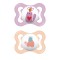 Mam Air Orthodontic Silicone Pacifiers for 2-6 months Purple/Orange 2pcs