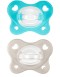 Chicco Πιπίλες Physio Forma Dual Soft 6-16m Γκρι/Σιέλ, 2 τεμάχια