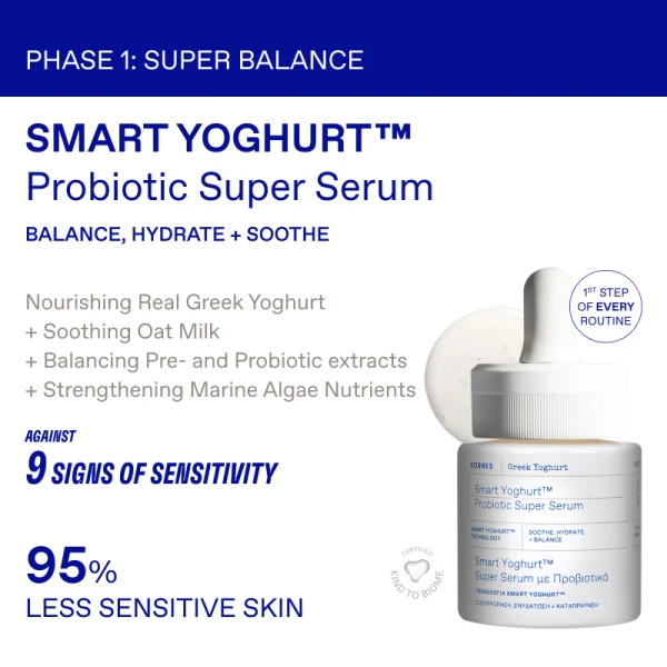KORRES - PROMO PACK SMART YOGHURT Super Serum με Προβιοτικά - 15ml, ΛΕΥΚΗ ΠΕΥΚΗ Oρός Αναπλήρωσης Όγκου - 15ml, Κρέμα Ημέρας για Κανονικές/Μικτές Επιδερμίδες - 40ml