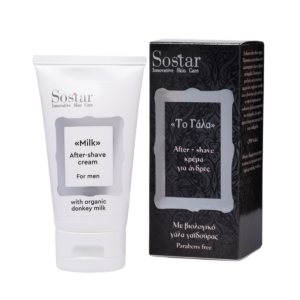Sostar Το Γάλα After Shave Ενυδατική Κρέμα για Μετά το Ξύρισμα με Βιολογικό Γάλα Γαϊδούρας, 50ml