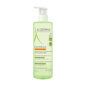 A-Derma Exomega Control, Μαλακτικό Gel Καθαρισμού 2 σε 1 κατά του Αισθήματος Κνησμού, 500ml