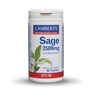 Lamberts Sage 2500mg Φασκόμηλο για την Διατήρηση της Μνήμης και την μείωση των Συμπτωμάτων Εμμηνόπαυσης 90 Ταμπλέτες