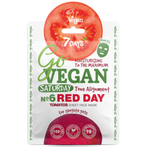 7 Days Go Vegan Sheet Mask Red Day, 25g