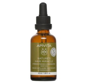 Apivita Nature's Hair Miracle Strengthening & Energizing Hair Oil, Λάδι Ενδυνάμωσης & Τόνωσης για τα Μαλλιά 50ml