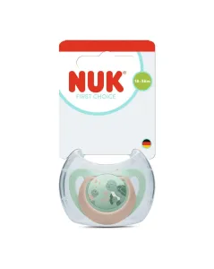 Nuk First Choice Πιπίλα με Θηλή Σιλικόνης Χελώνα Πράσινο 18-36m, 1 τεμάχιο