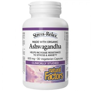 Natural Factors Ashwagandha 600mg, 30 Vegetarian Capsules