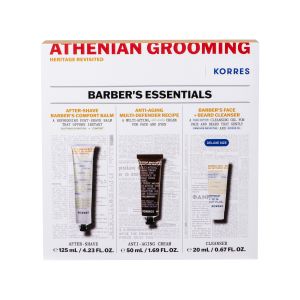 Korres Barber's Essentials with After-Shave, 125ml & Anti-Aging Cream, 50ml & Cleanser, 20ml