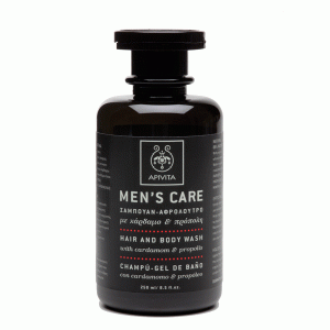 Apivita Men's Care Σαμπουάν - Αφρόλουτρο με Κάρδαμο και Προπόλη, 250ml
