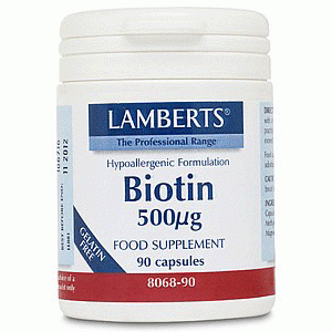 Lamberts Biotin 500mcg Βιοτίνη Βιταμίνες για τα Μαλλιά 90 Κάψουλες